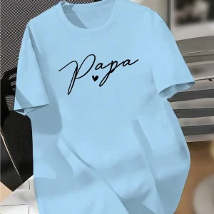 Summer Casual Papa Print T Shirt for Men 3