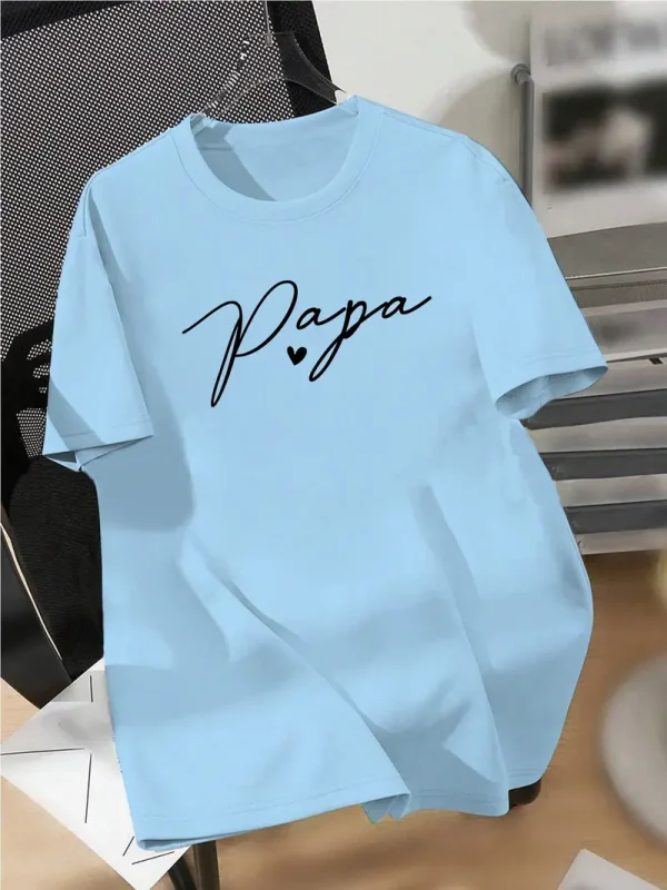 Summer Casual Papa Print T Shirt for Men 3