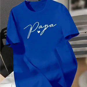 Summer Casual Papa Print T Shirt for Men 4