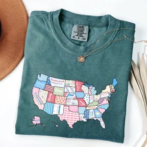 America Map Bible Verse Shirt – Retro USA Patriotic Tee – Independence Day 4th of July Gift Shirt