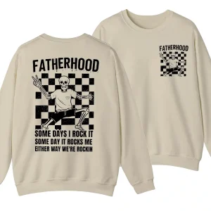 Dad Fatherhood Tour Shirt, Gift For Dad, Fatherhood Sweatshirt, Father's Day, Gift For Father, Some Days I Rock It Shirt, Rock Dad Sweater