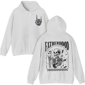 Fatherhood Front and Back Hoodie, Surviving Fatherhood, Funny Beer Dad Hoodie, Rocking Husband, Father's Day Gift for Him