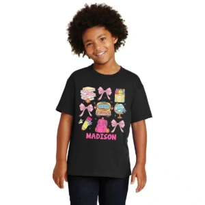 Personalized Back to School T-Shirt for Girls – Cute First Day of School Tee – Custom Name School Outfit