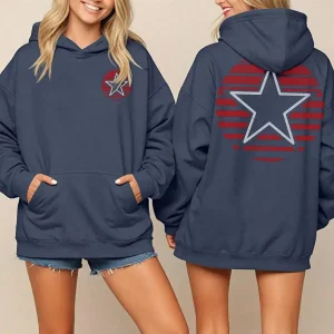 Beach Vibes 4th of July Hoodie – Distressed Stars & Stripes Vintage Style, Oversized Patriotic Pullover for Him or Her