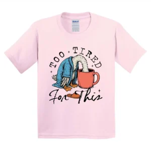 Too Tired for This Shirt – Funny Goose Coffee Shirt – Snarky Morning Humor Tee – Sassy Goose Graphic T-Shirt – Retro Caffeine Lover Gift
