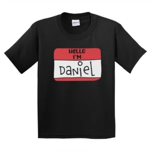 Personalized Alphabet T-Shirt – Hello My Name Is Tag | Back to School Tee | First Day of School Custom Kids Shirt