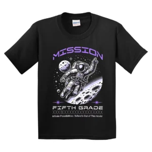 Fifth Grade Back To School Space Rocket Astronaut T-Shirt - Unisex, Gift for Youth, Back To School