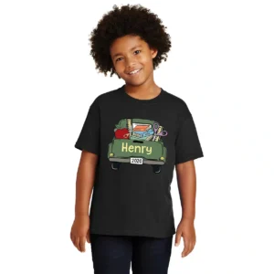 Boys Back to School Truck Shirt – First Day of Kindergarten or Pre-K Tee – Cute Truck Graphic Kids Tee for Boys