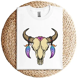 Bull Skull Dream Catcher T-Shirt – Western Rodeo Cowboy Cowgirl Boho Sleeveless Shirt – Country Summer Graphic Top