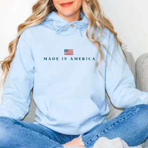 Made in America Hoodie – USA Patriotic 4th of July, Retro Independence Day Hoodie, Memorial Day USA Flag Pullover