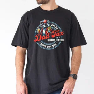 Dad Tax Raccoon T-Shirt – Funny Father's Day & 4th of July 2025 Tee, Patriotic Dad Gift, Humorous Graphic Shirt for Men