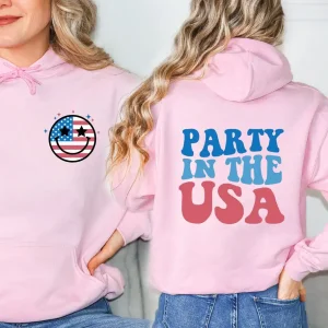Party in the USA Hoodie – Retro Patriotic 4th of July for Memorial Day & Independence Day
