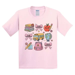 Back to School Coquette Teacher Women Girl Kindergarten PreK T-Shirt - Unisex, Gift for Youth, Back To School