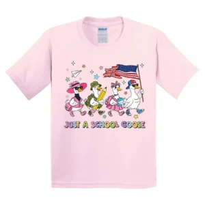 Just A School Goose Back To School Cute Student Silly Goose T-Shirt- Unisex, Gift for Youth, Back To School