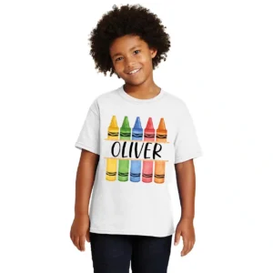 Personalized Boys Back to School T-Shirt – Kindergarten or Toddler First Day of School Tee – Kids School Shirt for Boys