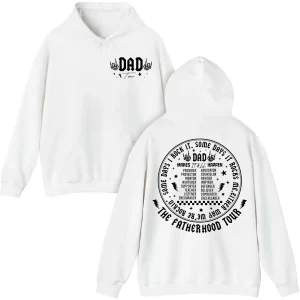 Fatherhood Tour, Sometimes I Rock It Sometimes It Rocks Me Hoodie, Dad Life Shirt, Fathers Day Gift, Funny Fatherhood Hoodie, Dad Rock Tour