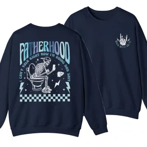 Fatherhood Sweatshirt, Funny Skeleton Dad Graphic, “Doing Dad Shit” Cool Dads Club Sweater, Father's Day Gift - Unisex, Gift For Father's Day