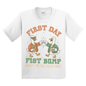 First Day Fist Bump T-Shirt – Happy to See Your Face Tee – Back to School Teacher T-Shirt – Funny First Day Teacher Shirt