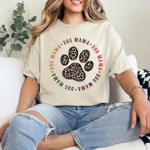 Dog Mama T-Shirt – Cute Dog Mom Gift Tee, Fur Mama Shirt for Pet Lovers, Dog Lover Graphic Top, Mother's Day Gift for Dog Moms