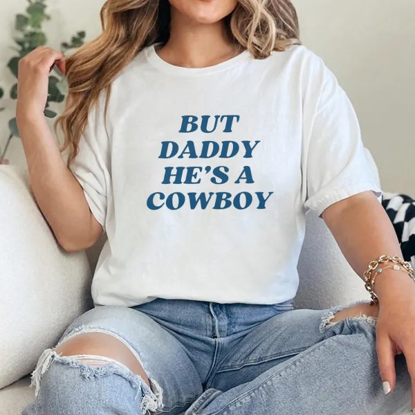 But Daddy Hes A Cowboy Western Baby Tee Women Country Concert Outfit Rodeo T Shirt Cute Cowgirl Crop Top Y2K Trendy Funny Graphic Tee 2