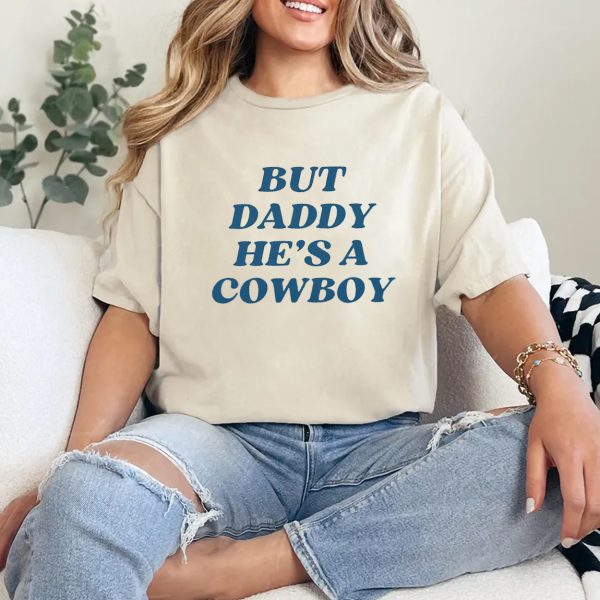 But Daddy Hes A Cowboy Western Baby Tee Women Country Concert Outfit Rodeo T Shirt Cute Cowgirl Crop Top Y2K Trendy Funny Graphic Tee 3
