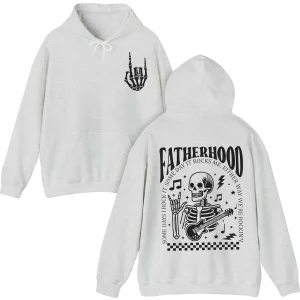 Fatherhood Front and Back Hoodie, Surviving Fatherhood, Funny Beer Dad Hoodie, Rocking Husband, Father's Day Gift for Him