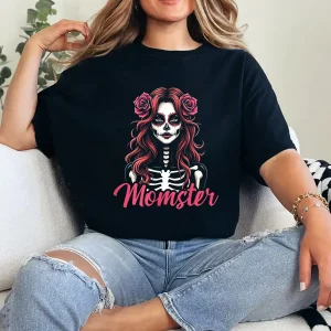 Womens Creepy Momster Tee Scary Mama Costume Horror Halloween Mom T-Shirt - Unisex, Gift for Halloween Day,  Gift for Mama