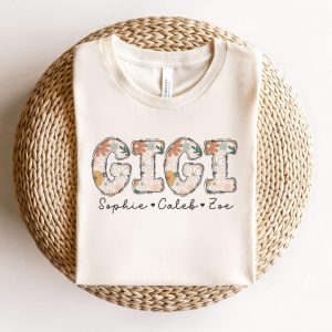 Personalized Gigi Shirt with Grandkids' Names - New Gigi Gift - Promoted to Gigi T-Shirt - Mother's Day Grandma Gift