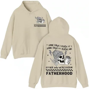 Fatherhood Sometimes I Rock It, Sometimes It Rocks Me Hoodie, Rocker Dad Gifts, Fathers Day Gift Shirt, Funny Fatherhood Hoodie