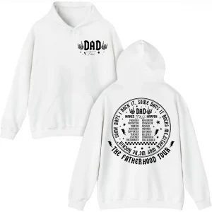 Fatherhood Tour, Sometimes I Rock It Sometimes It Rocks Me Hoodie, Dad Life Shirt, Fathers Day Gift, Funny Fatherhood Hoodie, Dad Rock Tour