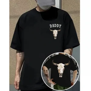 Boho Cow Skull T-Shirt – Aztec Inspired Graphic Tee – Southwestern Style – Vintage Cowgirl Country Shirt – Western Boho Fashion
