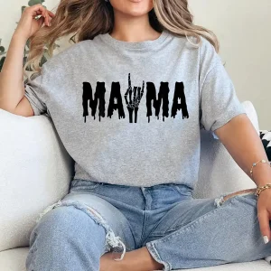 Mama Skeleton Hand Gothic Birthday Halloween Family Matching T-Shirt - Unisex, Gift for Halloween Day,  Gift for Mama