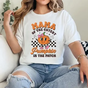 Mama of The Cutest Pumpkin In The Patch Halloween Fall T-Shirt - Unisex, Gift for Halloween Day,  Gift for Mama