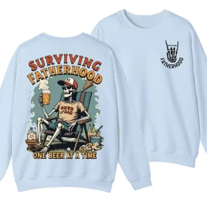 Surviving Fatherhood One Beer at a Time Sweatshirt, Funny Father's Day Shirt, Happy Father’s Day Gift, Model Sweater