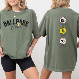 Baseball Softball Mom Shirt Softball Baseball Mom Shirt Ballpark Mama Shirt Names on Back Custom Baseball Mom 3