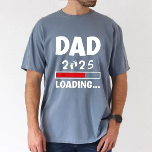 Big Tall Mens Dad 2025 Loading Graphic Tee Casual Short Sleeve T Shirt for Summer Breathable Polyester Machine Washable PLUS SIZE 4