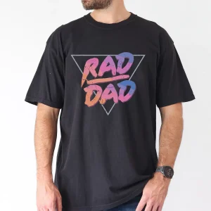 Cartoon Rad Dad Graphic Print T-Shirt, The Best Father's Day Gift