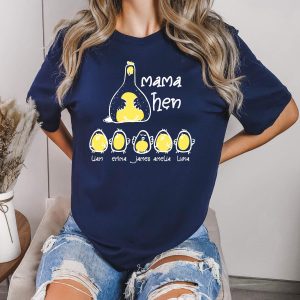 Custom Chicken Mom Shirt With Kids Names Mama Hen Personalized Mom Shirt Mothers Day Shirt Custom Kids Names Mom Shirt Gift For Mom 2