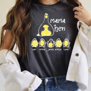 Custom Chicken Mom Shirt With Kids Names Mama Hen Personalized Mom Shirt Mothers Day Shirt Custom Kids Names Mom Shirt Gift For Mom 3