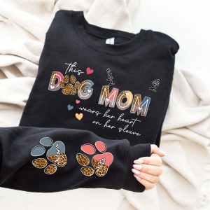 Custom Dog Mom Sweatshirt This Dog Mom Wears Her Heart On Her Sleeve Personalized Dog Name Sweatshirt Dog Mama Sweatshirt Dog Lover Gift 1 scaled 1
