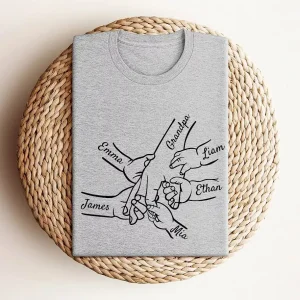 Custom Grandpa and Kids Hand With Names T-Shirt, Funny Granddad Shirt, Gift for Grandpa, Father's Day Gift, Grandpa Gift, Grandfather to Be Gift