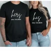 Custom His Hers Shirts, Personalized Matching Shirts, Anniversary Gift, His And Hers Shirt ,Matching Couple 5 Custom His Hers Shirts 1