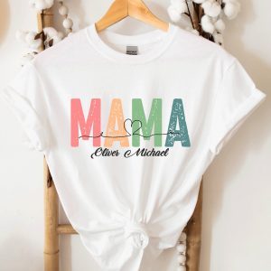 Custom Mama Shirt Mom Shirt With Names Personalized Mama T shirt 3 scaled 1
