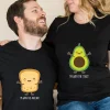 Custom Matching Couple Tee, Funny Shirts Long Sleeve Tee, Avocado And Toast Matching Couple