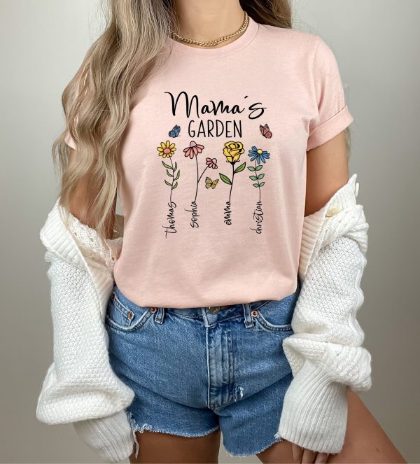 Custom Mothers Day Shirt Personalized Mom Gift Mothers Day Gift Mamas Garden T Shirt scaled 1