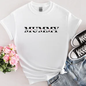 Custom Mummy T-shirt with Kids Names, Mother's Day Gift, Mama Birthday Gift, Personalized Mummy T-shirt