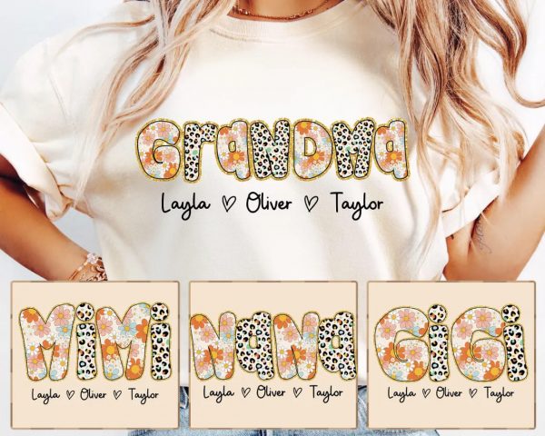 Custom Name Grandma Png Bundle Grandma Nini Mimi Nana Png Mothers Day Png Mama Varsity Png Floral Spring Png Family Shirt Matching Png 1 1