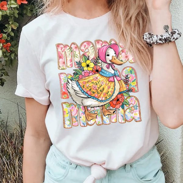 Floral Mama Goose Shirt Mama Goose Tee Girly Goose Shirt Mothers Day Floral Mama Tee Funny Duck Mama Shirt 2 1