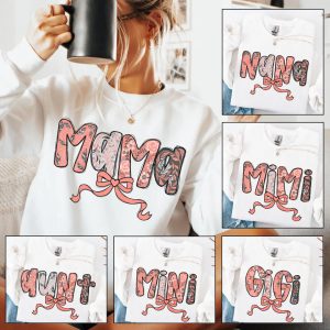 Cute Floral Sweatshirt for Mimi, Nana, Mommy, Mother's Day Gift Idea