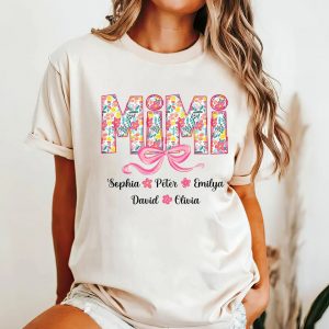 Floral Mimi T Shirt Mimi Floral Bow Coquette Mimi Mimi Floral Bow Mimi Groovy Mimi Bow Mothers Day Gift For Mimi Grandma Mom 1 1